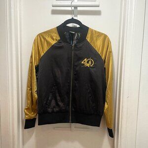 satin marigold Star Wars embroidered droid bomber jacket women's size XS